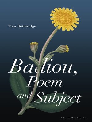 cover image of Badiou, Poem and Subject